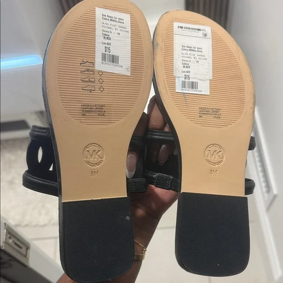 Michael Kors Black Leather Sandals - Picture 2 of 2
